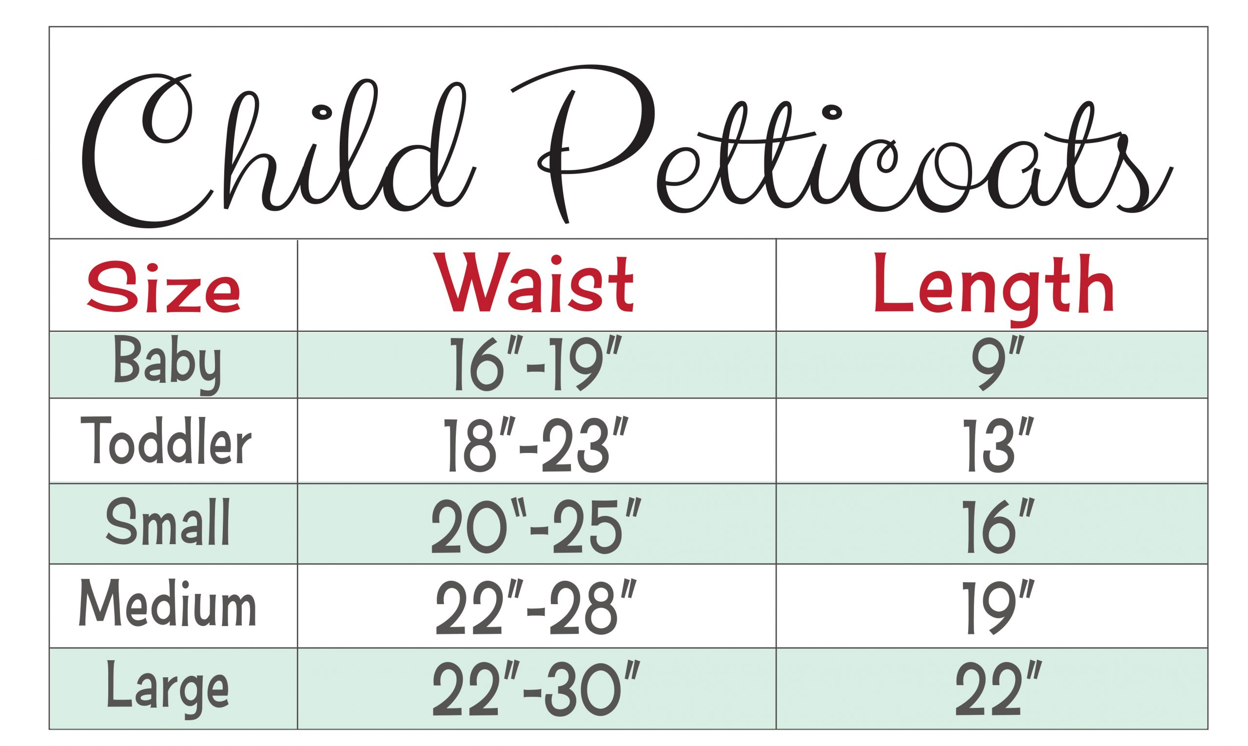 Petticoats Child new