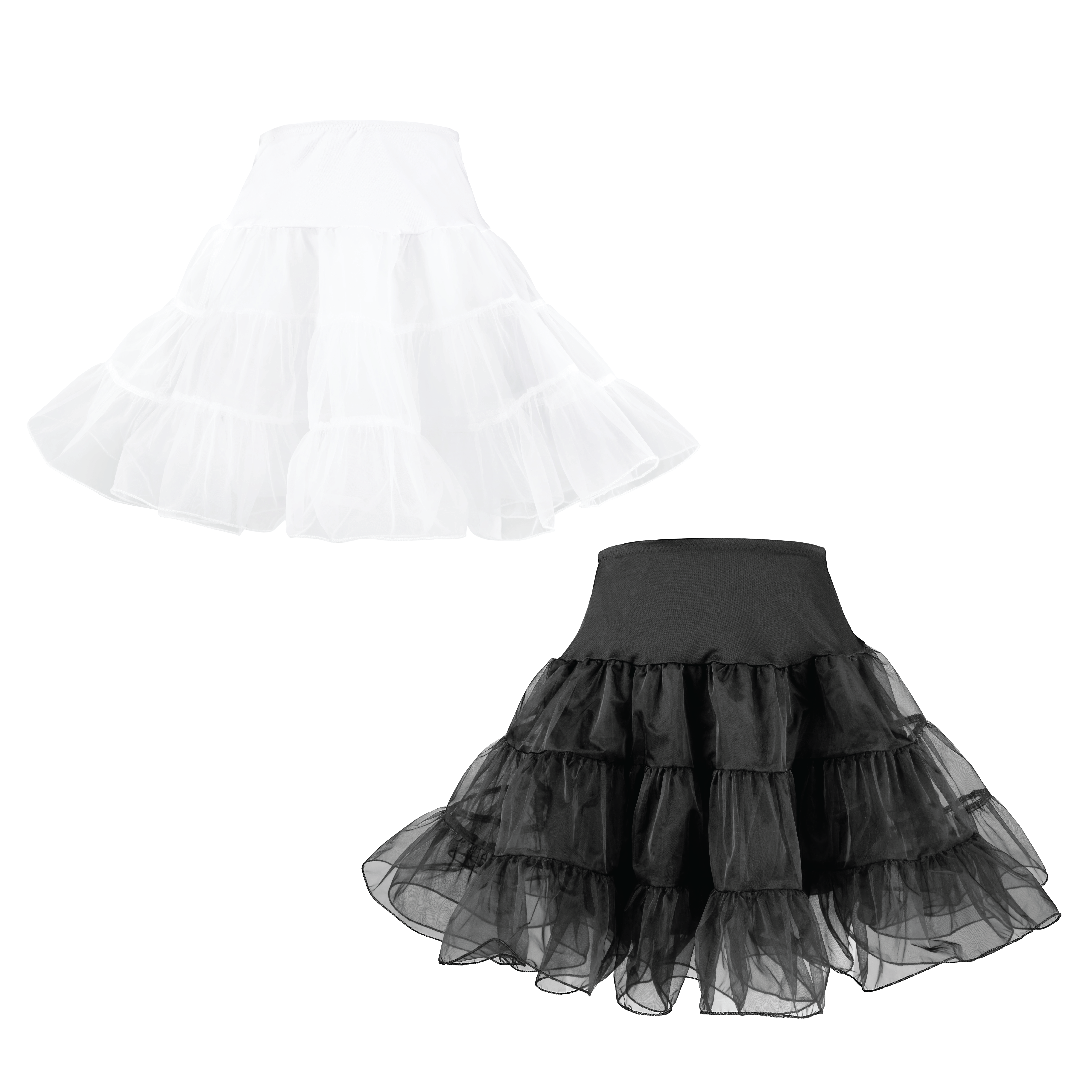 Image showing the two petticoat color options, white and black